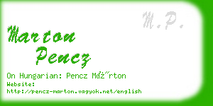 marton pencz business card